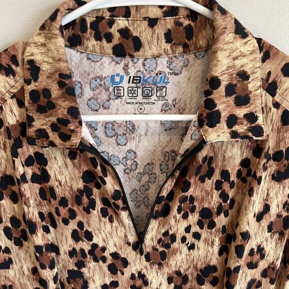 IBKUL Leopard Print Sleeveless Active Dress UPF 50+ Golf Tennis Pickleball M EUC - Picture 4 of 9